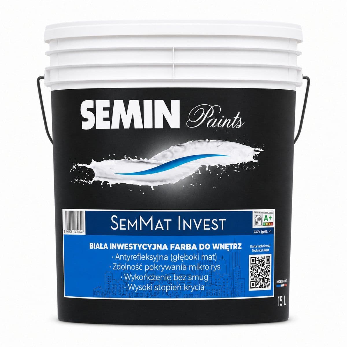 SEM MAT INVEST Акриловая матовая краска, для внутренних работ 15 л