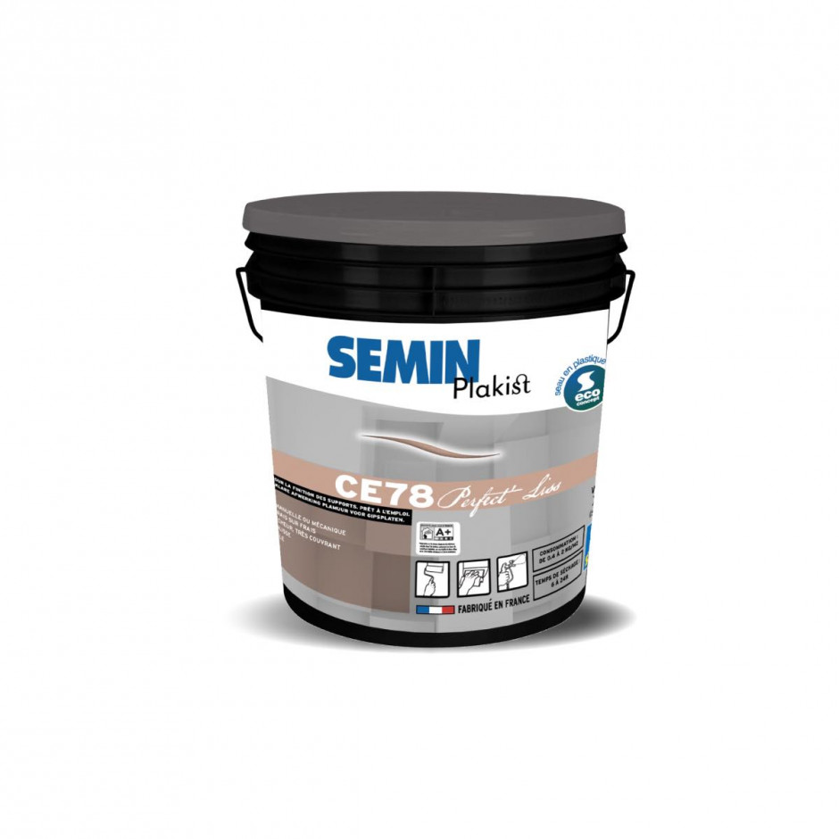 CE 78 PERFECT'LISS — готова легка фінішна шпаклівка SEMIN для стін і стель, відро 17 л