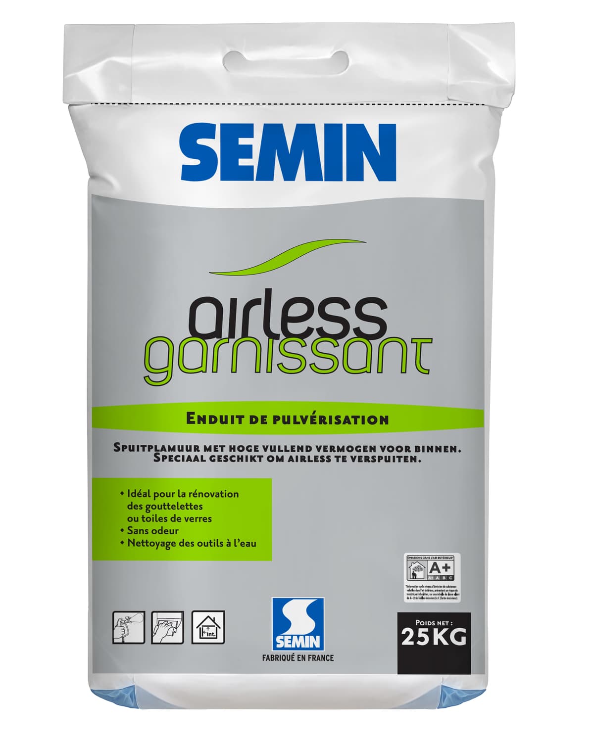 AIRLESS GARNISSANT — выравнивающая airless-шпаклёвка SEMIN 25 кг